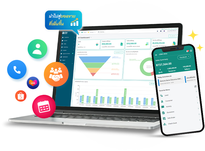 CRM Ultra ระบบบริหารงานขายออนไลน์ ที่ครอบคลุมทุกระบวนการขาย